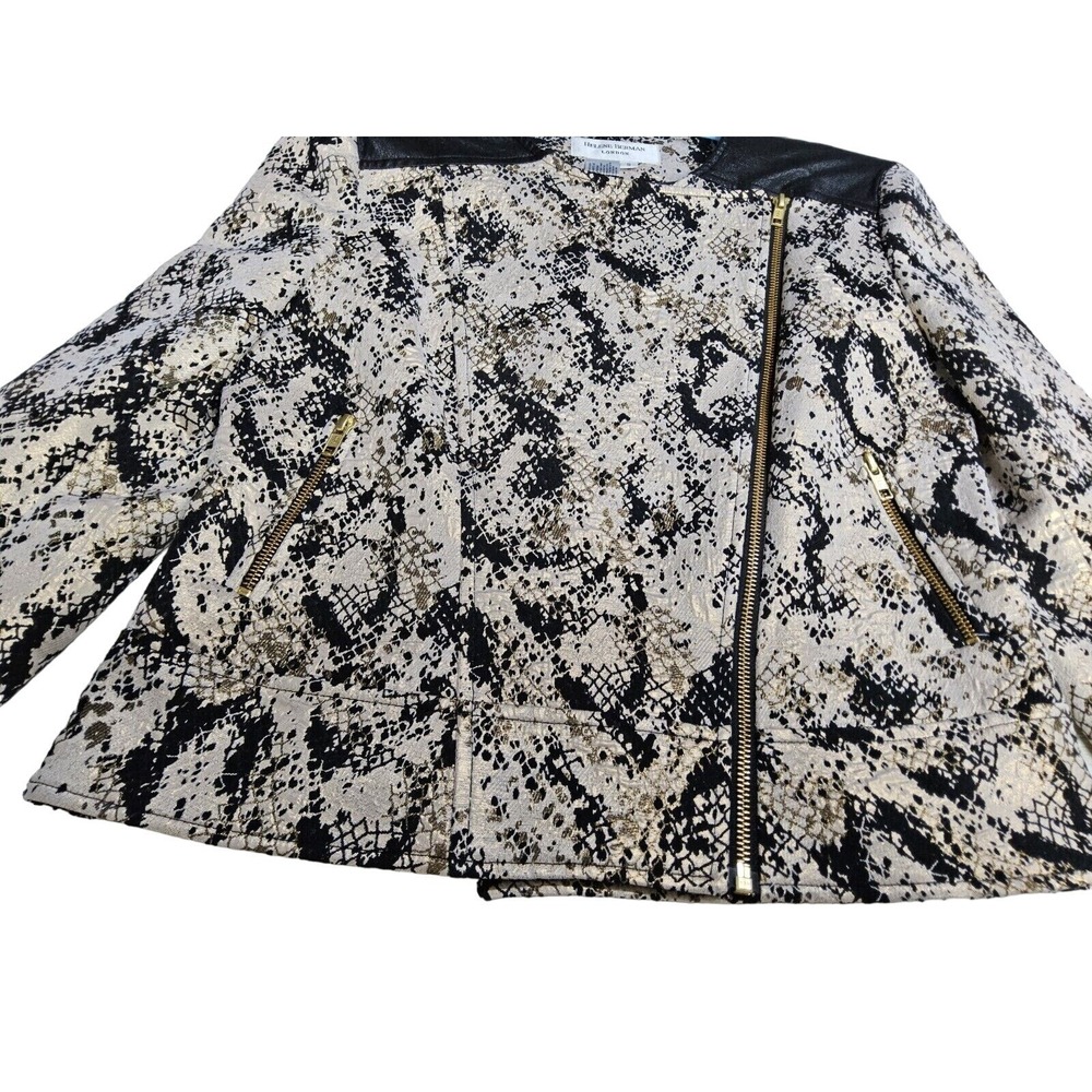 Helen Berman London Jacket S 4 6 Blazer Modo Snakeskin Print Black Gold 80s Rock - Picture 4 of 9